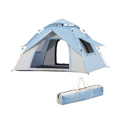 China Extended Type Outdoor Camping Automatic Folding Waterproof PU2000 Double Layer Tent 4 Person 2 Or 3 Person Easy To Take Tents for sale