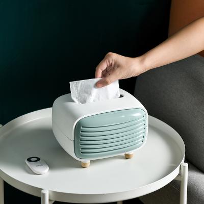 China Wholesale Modern Nordic Creative Square Radio Dispenser Storage Towel Decor Facial Tissue Plastic Box For Home for sale