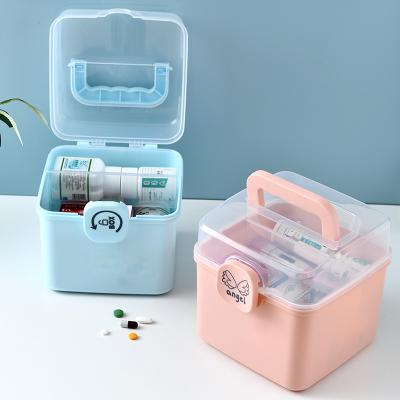 China PP Sustainable Universal Plastic Household Medicine Storage Box Lockable Organizer For Medicines for sale