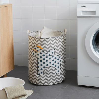 China Modern Cesto De La Ropa Cotton Canvas Clothes Folding Laundry Bin Tissue Storage Laundry Basket With Handle for sale