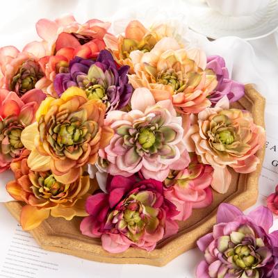 China Minimalist 1pcs/lot 10cm Artificial Silk Dahlia Daisy Flower Heads For Home Wedding Decoration DIY Handmade for sale