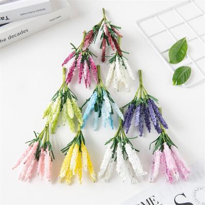 China 10Pcs/Lot CLASSIC Lavender Plastic Artificial Flowers Bouquets Wedding Room Decoration Head Flowers DIY Headwear Candy Box Scrapbooking for sale