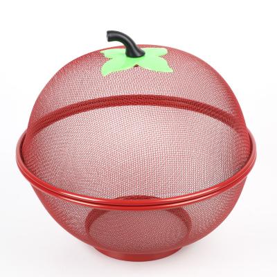 China Environmental protection spray suit kitchen vegetable and fruit drain basket color metal viable vegetable and fruit basket for sale