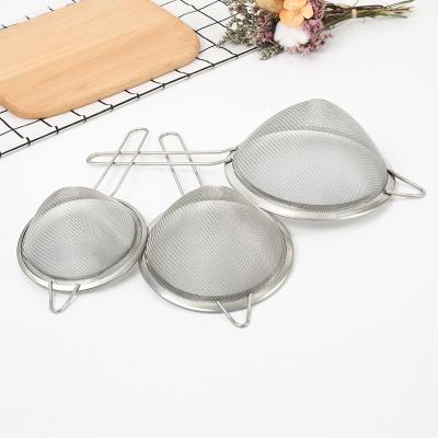 China New listing high quality stainless steel thicken flank powder sieve with handle for sale