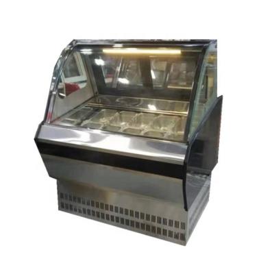 China Hotel Buffet Food Equipment Stainless Steel Color High Level Ice Cream Freezer Showcase Display Freezer Cabinets for sale