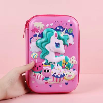 China Custom High Quality Cheap Recyclable Kids Pencil Case EVA 3D Cartoon Pencil Stationery Storage Case for sale