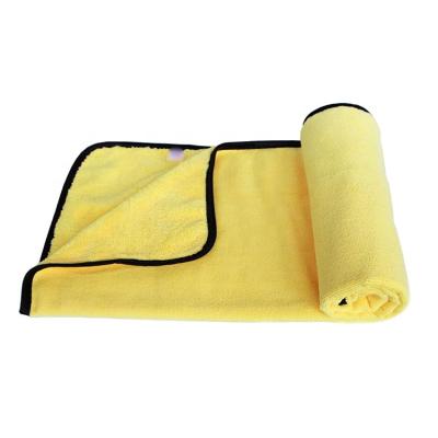 China 36in x 22in Large Yellow Plush Car Drying Towel Drying Microfiber Towels/Microfiber Weave Absorbent Car Drying Towel for sale