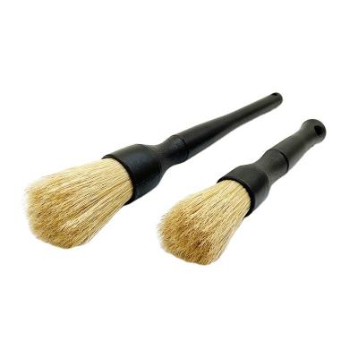 China Unfoldable Detailing Brush with Premium Natural Boar Hair Automotive Detail Sweeps Auto Brush Perfect for Car Motorcycle Cleaning for sale