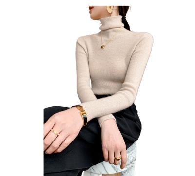 China newest fashion high quality Anti-wrinkle turtle neck sweater ribbed wool sheath long high neck sweater for women wool pullover sweater for sale