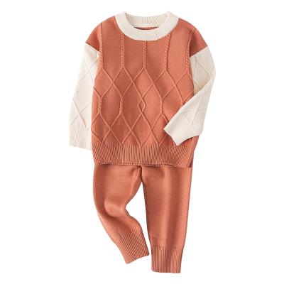 China New Baby Boy Unisex Infant Anti Shrink Knit Button Romper Jumpsuit And Pants Set Autumn Winter Outfit Newborn Baby Boy Girl Clothes Set for sale