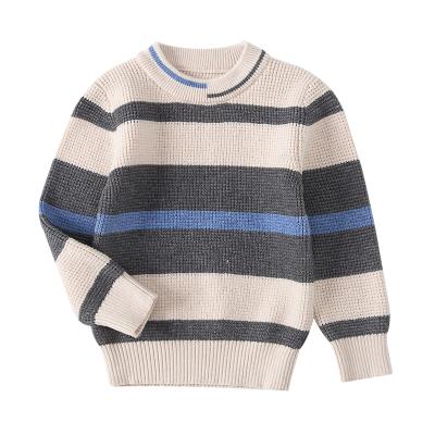 China OEM Wholesale Anti-Shrink Baby Boy Sweater Kids Cardigan For Spring Autumn Winter O-Neck Knitted Stripes Crochet Top Coat Kids Sweater for sale