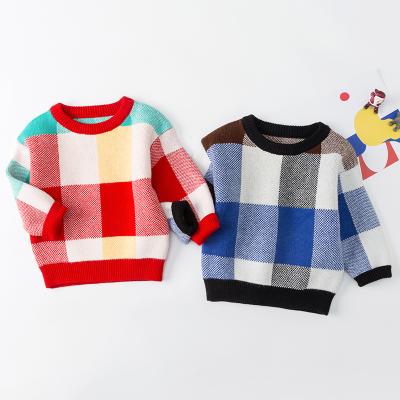 China New Baby Kids Boy Sweaters New Autumn Winter Long Sleeve Plaids Pullover Anti-Shrink Sweatshirts Pullover Top Clothes for sale