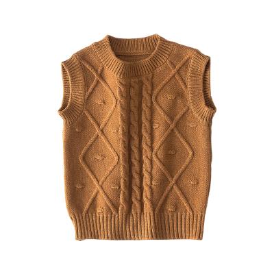 China Anti Shrink Boys Sweater Vest School Uniform Sweater Pullover Cotton Knit O-Neck Vest For Boy Sleeveless Cotton Cable Knit School Sweater for sale