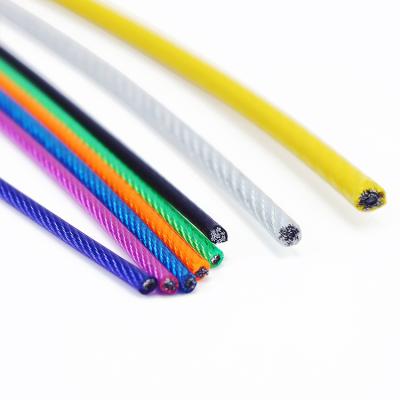 China MANUFACTURING Colorful PVC/PU/Nylon Coated Steel Wire Rope Customized Plastic Galvanized Steel Wire Rope for sale