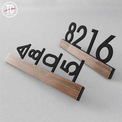 China Buildings House / Wooden House Wooden Door Solid Metal Door Numbers for sale