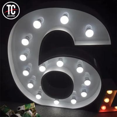 China Plant Wedding Tall Lighting Bulb Numbers Marquee Light Up Giant Bulb Letters for sale