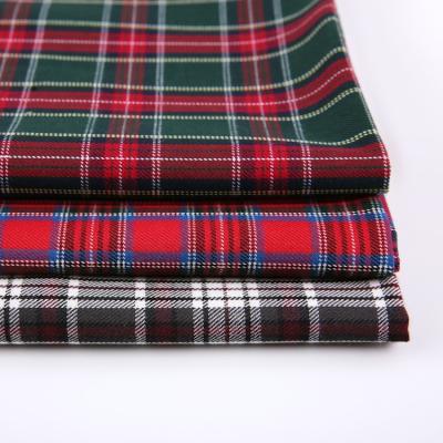 China Cheap Black Anti-Static Rayon Check Shirt Mens Textiles Style Polyest Plaid Fabric for sale