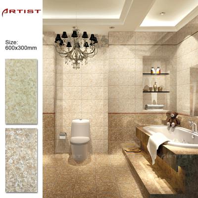 China Glazed Brown Toilet 600x300 Floor Tiles Of Metal Tiles And Great Wall Ceramics for sale