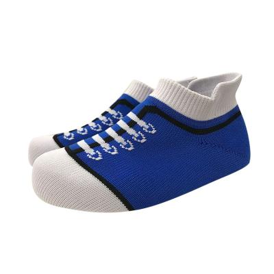 China New non-slippery new fly fabric baby sock flying knitted knitting upper shoes for sale