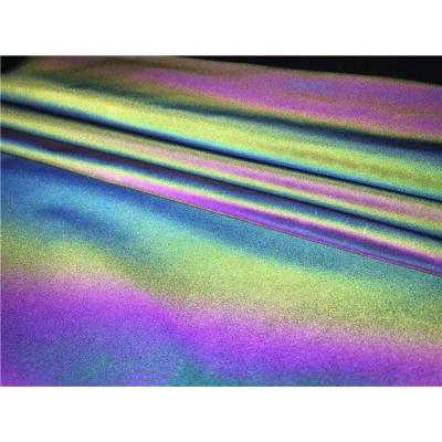 China Iridescent Rainbow SAC Reflective High Visibility Spandex Fabric For Clothing for sale