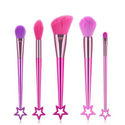 China 2021 Comfortable Private Label Wholesale Makeup Brushes Makeup Set Brush With Star Style Metal Handle Colors for sale