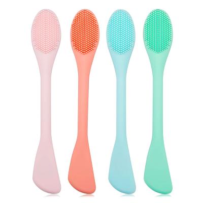 China Angular Blush Dual Silicone Face Mask Side Face Mask Mud Brush Blending Tool Soft Women Peel Face Care Tool for sale