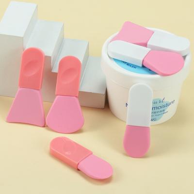 China Angular Blush Facial Private Label Clay Mask Facemask Applicator Pink Mini Silicone Brushes Short Handle Cute Mask Brush for sale