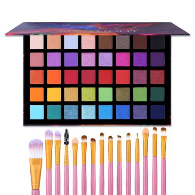 China Colorful Shimmer Glitter Matte Pigmented Powder Pressed Eyeshadow Artist Makeup Kit Projector 40 Color Waterproof Warm Eyeshadow Palette for sale