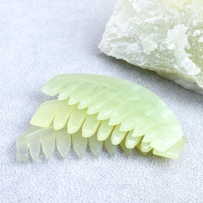 China Jade Comb Hair Meridian Treatment Massage Comb Head Massager Comfortable Scalp Massager Stone Board Gua Sha Brush Hair Treatment for sale