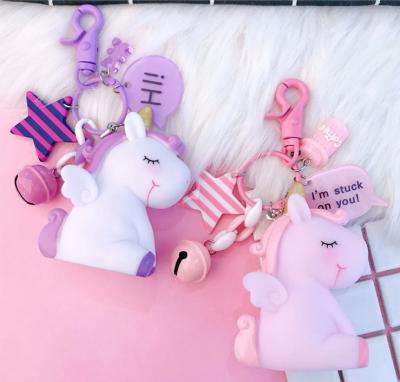 China Wholesale Gift Cartoon Key Chain Korean BB Called Unicorn Keychain Female Cute Car Key Chain Ring Couple Bag Pendant for sale