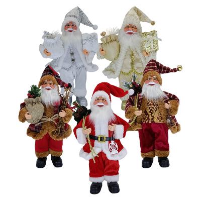 China Best Gift 14In Red Home Holiday Party Festival Decoration Home Decoration Santa Claus Christmas Figurine Figure Decor With Christmas Sock And Gifts Bag for sale