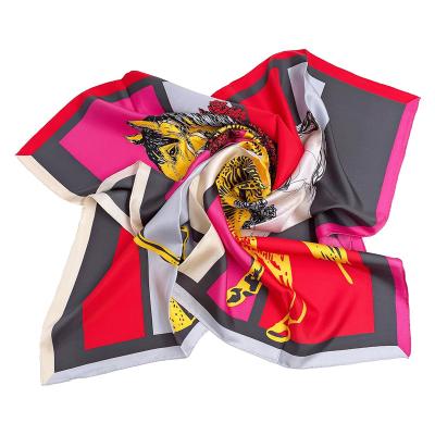 China Silky Feeling High Quality Custom Printed 100% Silk Square Scarf For Women for sale