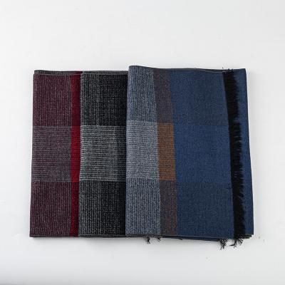 China Custom Soft Feeling Dmis Brand Printed Scarves Classic Vintage Scarf Plaid Men Brushed Navy Silk Black Red With Gradient Color for sale