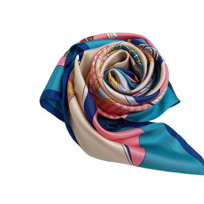 China 100% Silky Feeling Silky Feeling Designer Scarves Custom Women Square Neckerchief Pure Silk Scarf With Customer Logo for sale