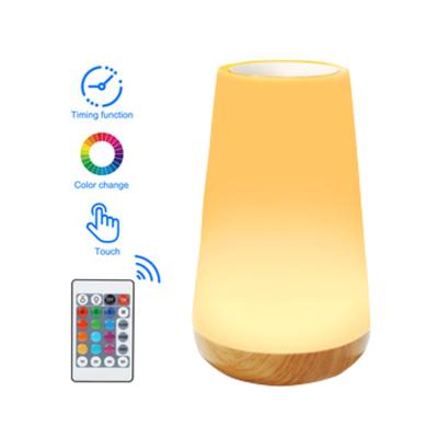 China RGB+warm (3 brightness) 2.4W white PC light bar wooden smart dimmable switch RGB remote table light for sale