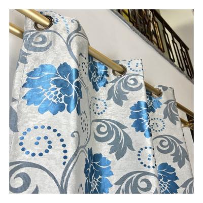 China Hot Sale CC-ZH-003 Anti-static Blackout Jacquard Curtains Cation Blackout Fabric For Living Room for sale