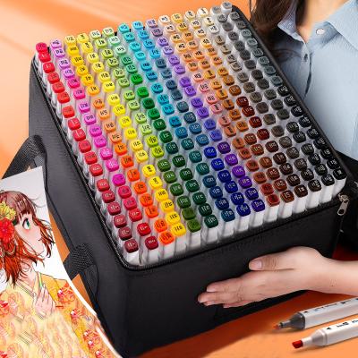 China Children Paint Manga Sketching Markers 168 Marker Colors 30/40/60/80/168 Double Brush Pen Alcohol Felt Art School Supplies Drawing Set for sale