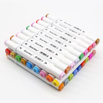 China Kids Paint Oily Alcohol Based Marker Pen Permanent Sketch Markers Art Markers Set Dual Headed Marker Color For Animation Manga Drawing Paper for sale