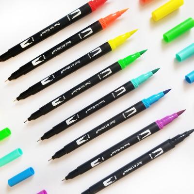 China Waterproof Marker Fineliner Watercolor Alcohol Art Marker Dual Tip Brush Pen Drawing Painting Set for sale