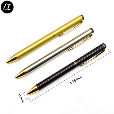 China 1PCS Office Ballpoint Pen Metal Signing Pen Tip School Office Supplies Stationery Pen Stainless Steel Rod Rotating 0.5mm Ballpen for sale