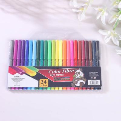 China Waterproof Marker 24 Colored China Manufactured Cheap Wholesale Art Washable Watercolor Marker Pen Set for sale