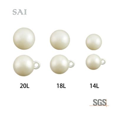 China Wholesale high quality round button black and white color pearl leg button dry cleaning pearl for sale