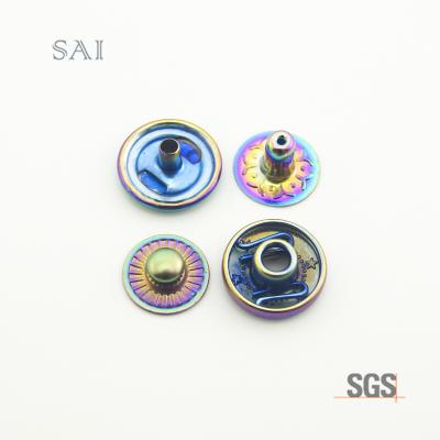 China Sustainable New Style 488# 12mm 4 Part Matte Rainbow Spring Snap Button for sale