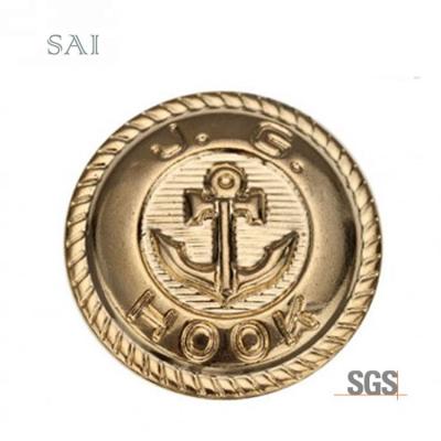 China Custom Dry Cleaning Fashion Metal Anchor Button For Garment for sale