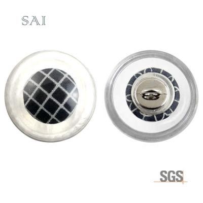 China Sustainable High Quality Transparent Ball Pearl Plastic Buttons Half Cap With Button Wrapped In It Sewing Button for sale