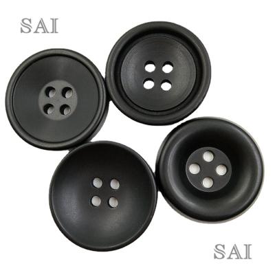 China New Viable Resin Matte Conventional Thin-Edged Bowl Buttons Black Resin Suit Buttons for sale