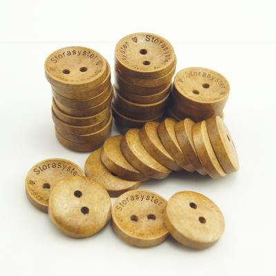 China New Hot Selling Style Dry Cleaning Wooden Button Laser Print Wooden Butoons for sale