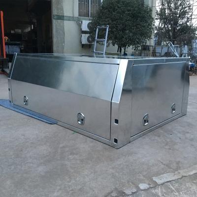 China Sit on the Tray or Your Ute Tray Aluminum Canopy With Heavy Duty Custom Powder Coated Roof Rack Workshop and Double Garage for sale