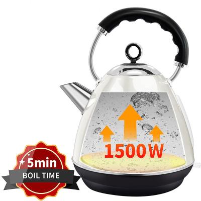 China Boil-Dry Pad 1500W Quick Boil Auto Shutoff & Boil-Dry Pad 1.7 Liter Stainless Steel Electric Kettle With LED Light for sale