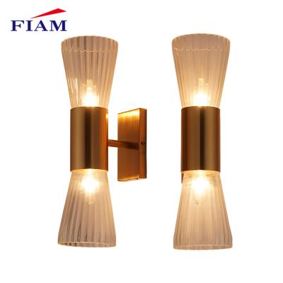 China Modern Contemporary Best Quality Glass Gold CE Certificate G9 Indoor Wall Lights for sale